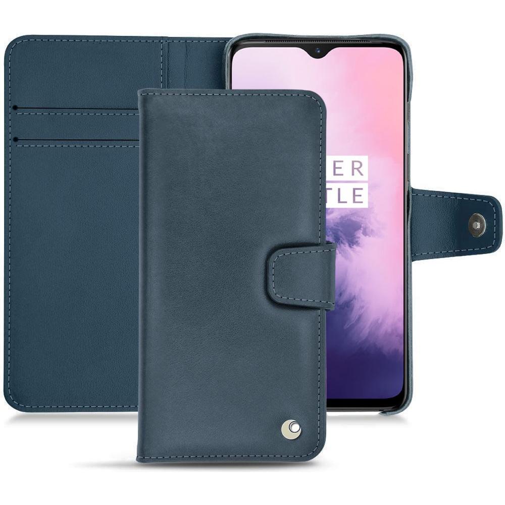 Noreve Lederschutzhülle Wallet (OnePlus 7), Smartphone Hülle, Blau