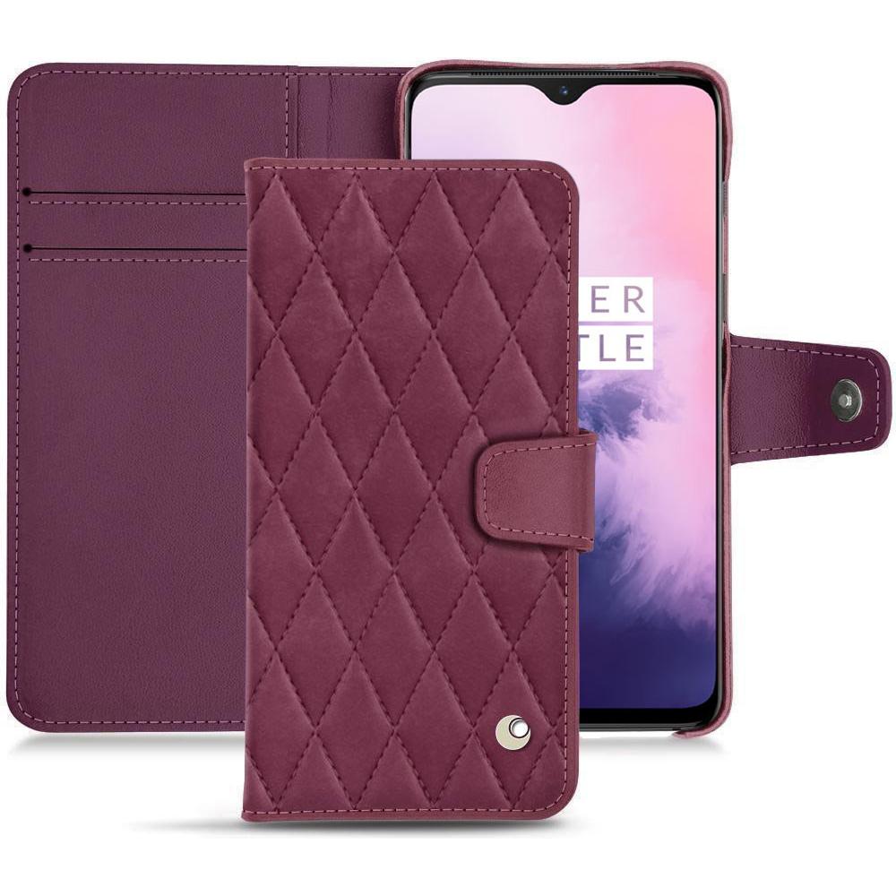 Noreve Lederschutzhülle Wallet (OnePlus 7), Smartphone Hülle, Violett