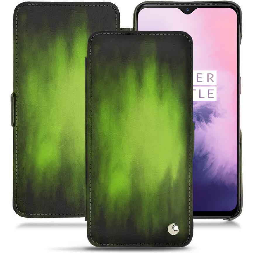 Thumbnail - Noreve Lederschutzhülle horizontal (OnePlus 7), Smartphone Hülle, Grün