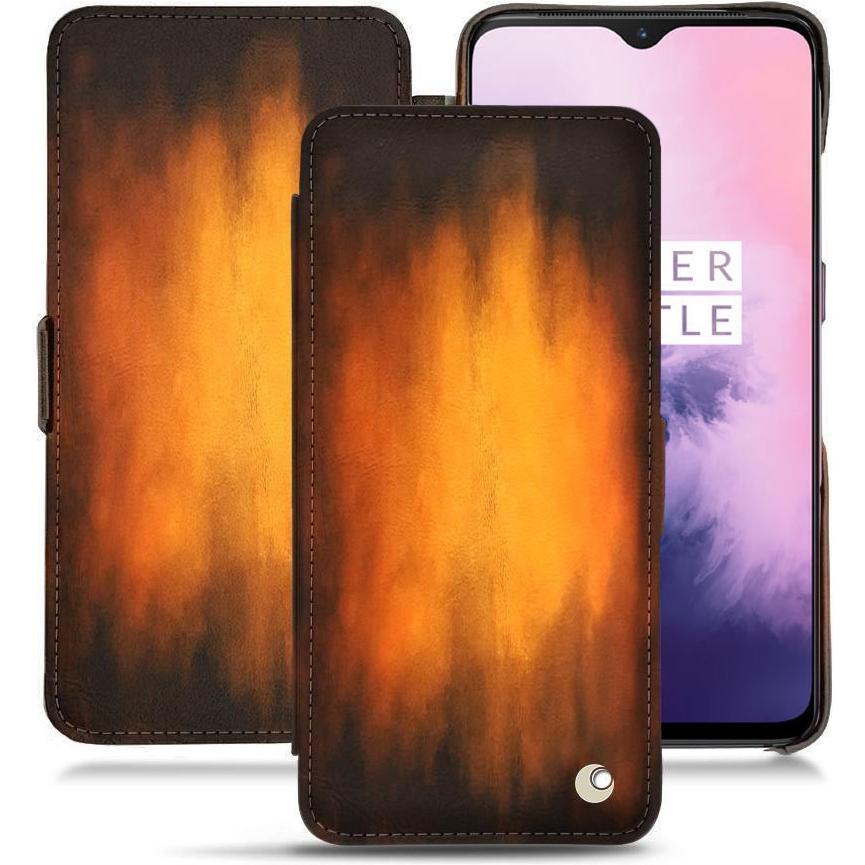 Thumbnail - Noreve Lederschutzhülle horizontal (OnePlus 7), Smartphone Hülle, Violett