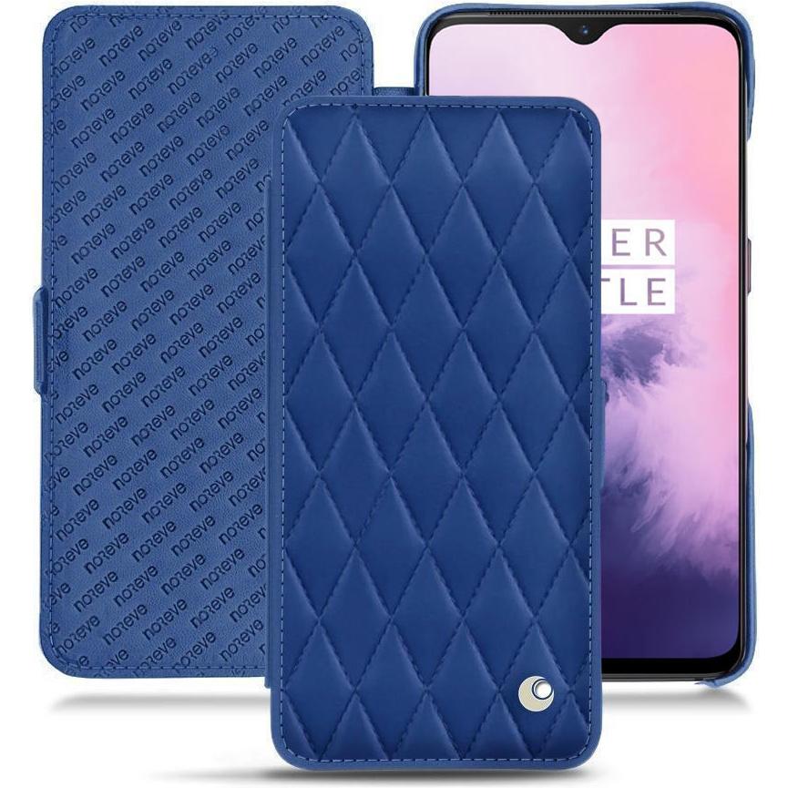 Noreve Lederschutzhülle horizontal (OnePlus 7), Smartphone Hülle, Blau