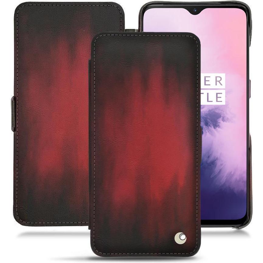 Thumbnail - Noreve Lederschutzhülle horizontal (OnePlus 7), Smartphone Hülle, Rot