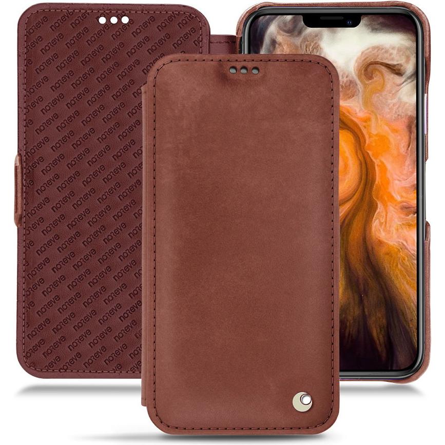 Noreve Lederschutzhülle horizontal (Apple iPhone 11 Pro Max), Smartphone Hülle, Rot