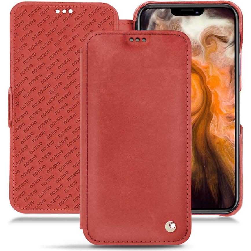 Noreve Lederschutzhülle horizontal (Apple iPhone 11 Pro Max), Smartphone Hülle, Rot