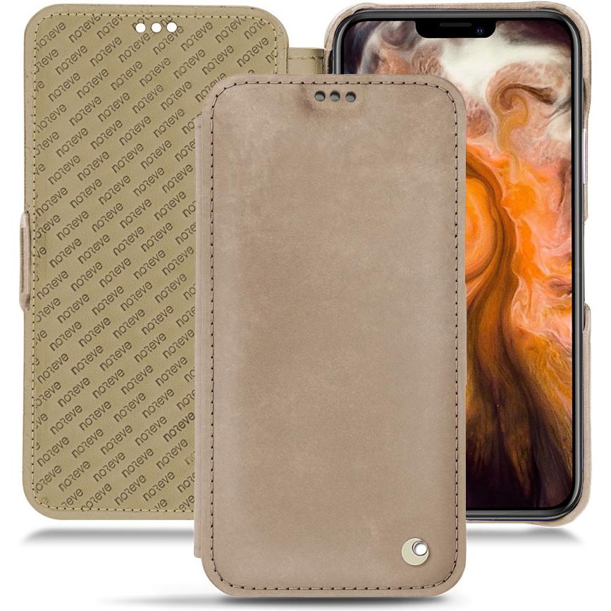 Noreve Lederschutzhülle horizontal (Apple iPhone 11 Pro Max), Smartphone Hülle, Beige