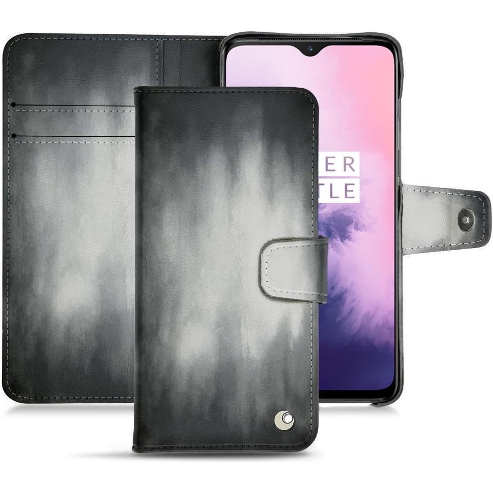 Noreve Lederschutzhülle Wallet (OnePlus 7), Smartphone Hülle, Grau