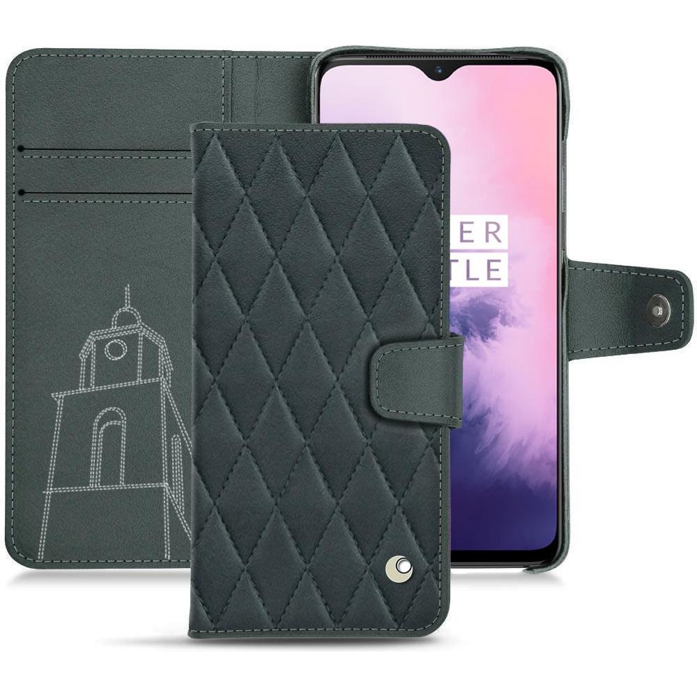 Noreve Lederschutzhülle Wallet (OnePlus 7), Smartphone Hülle, Blau