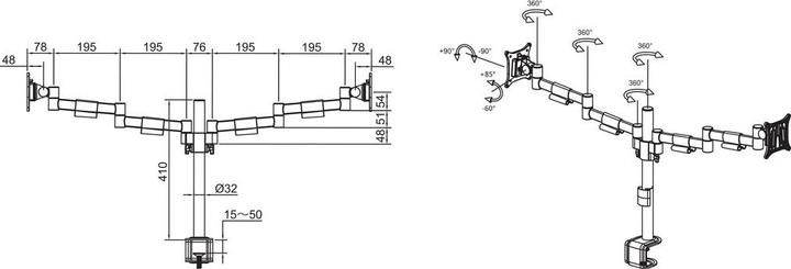 Actual product image Multibrackets Desk mount Officeline Dual (Table, 30")