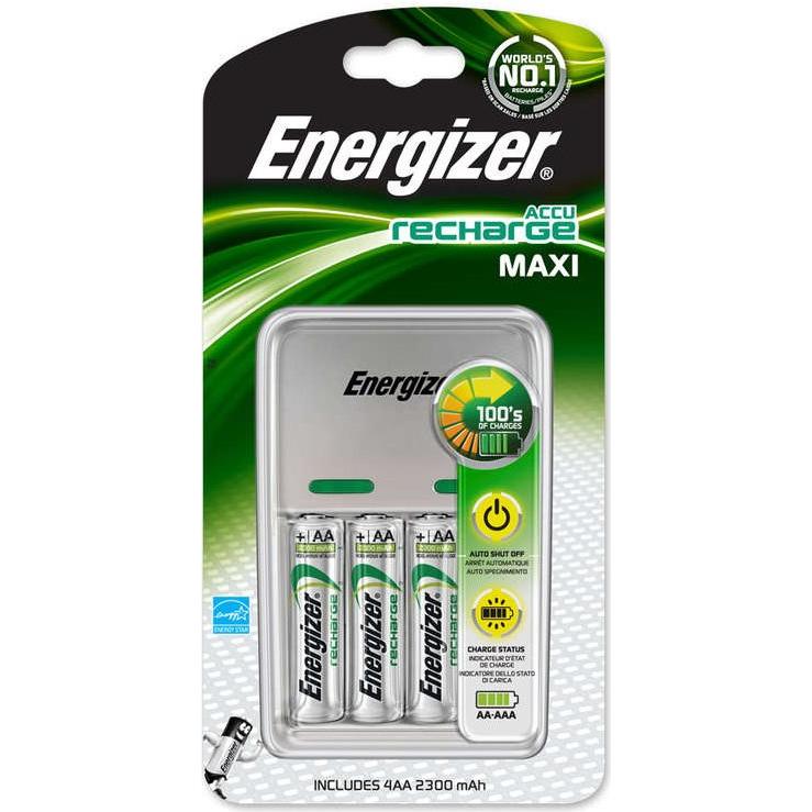 Energizer Maxi Charger (4 Stk., AA, 2300 mAh, Ladegerät ohne Akku), Akku Ladegerät