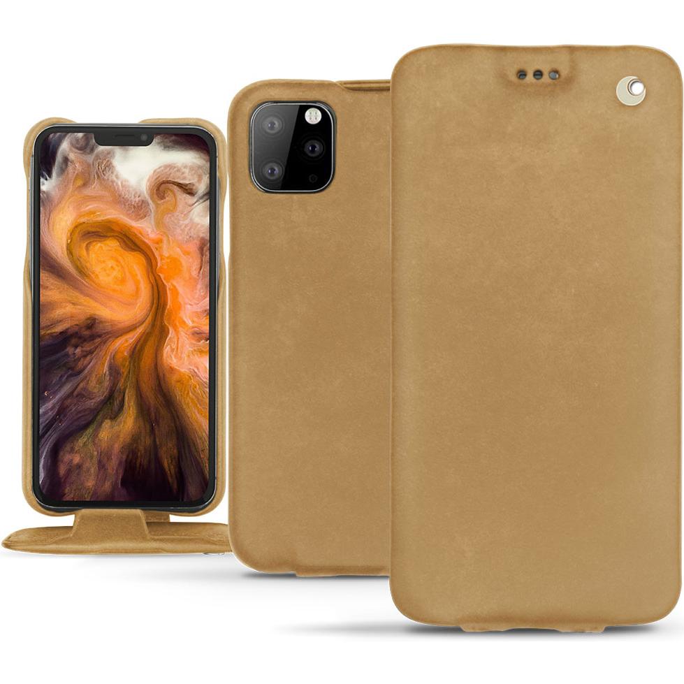 Noreve Lederschutzhülle vertikal (Apple iPhone 11 Pro Max), Smartphone Hülle, Braun