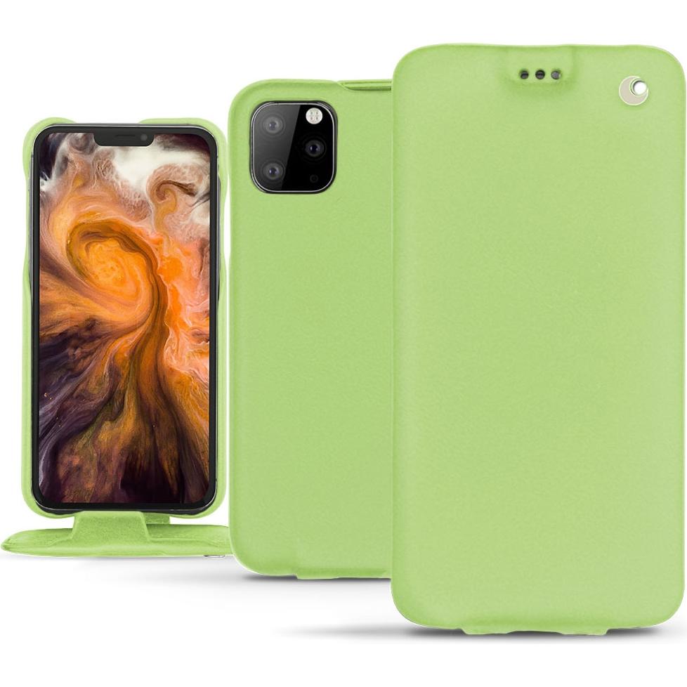 Noreve Lederschutzhülle vertikal (Apple iPhone 11 Pro Max), Smartphone Hülle, Grün