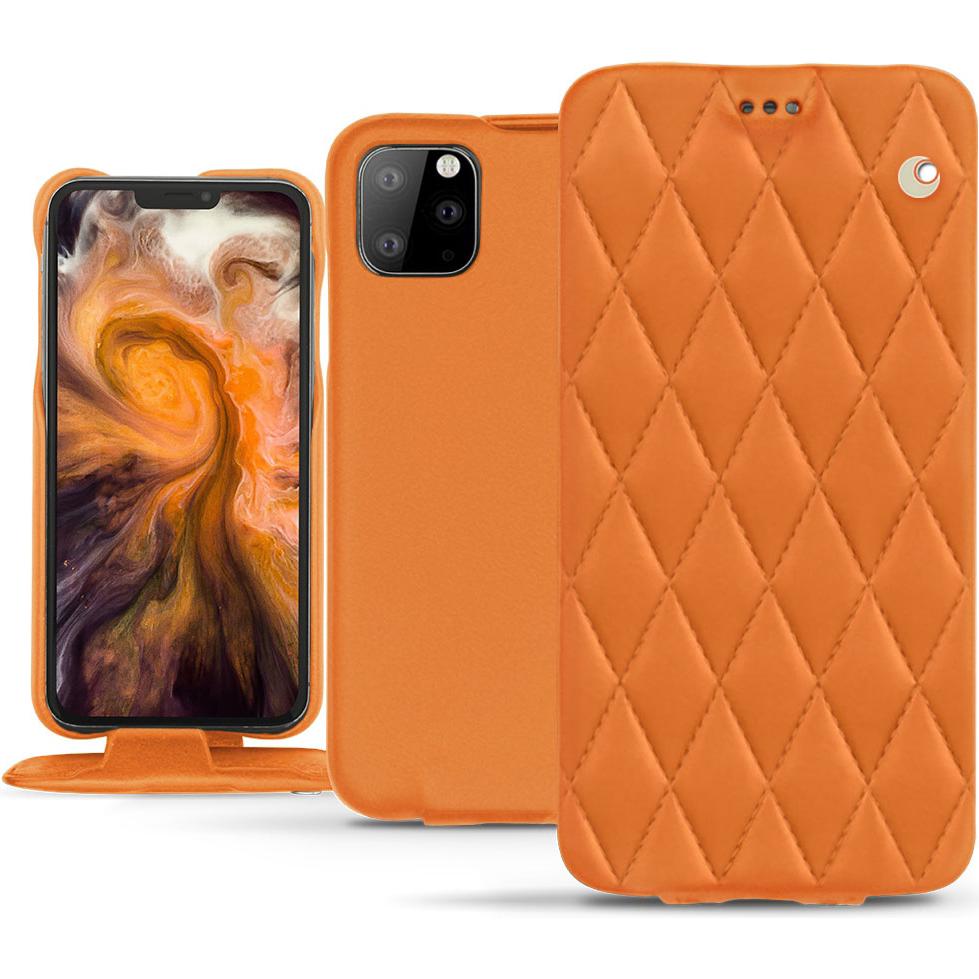 Noreve Lederschutzhülle vertikal (Apple iPhone 11 Pro Max), Smartphone Hülle, Orange