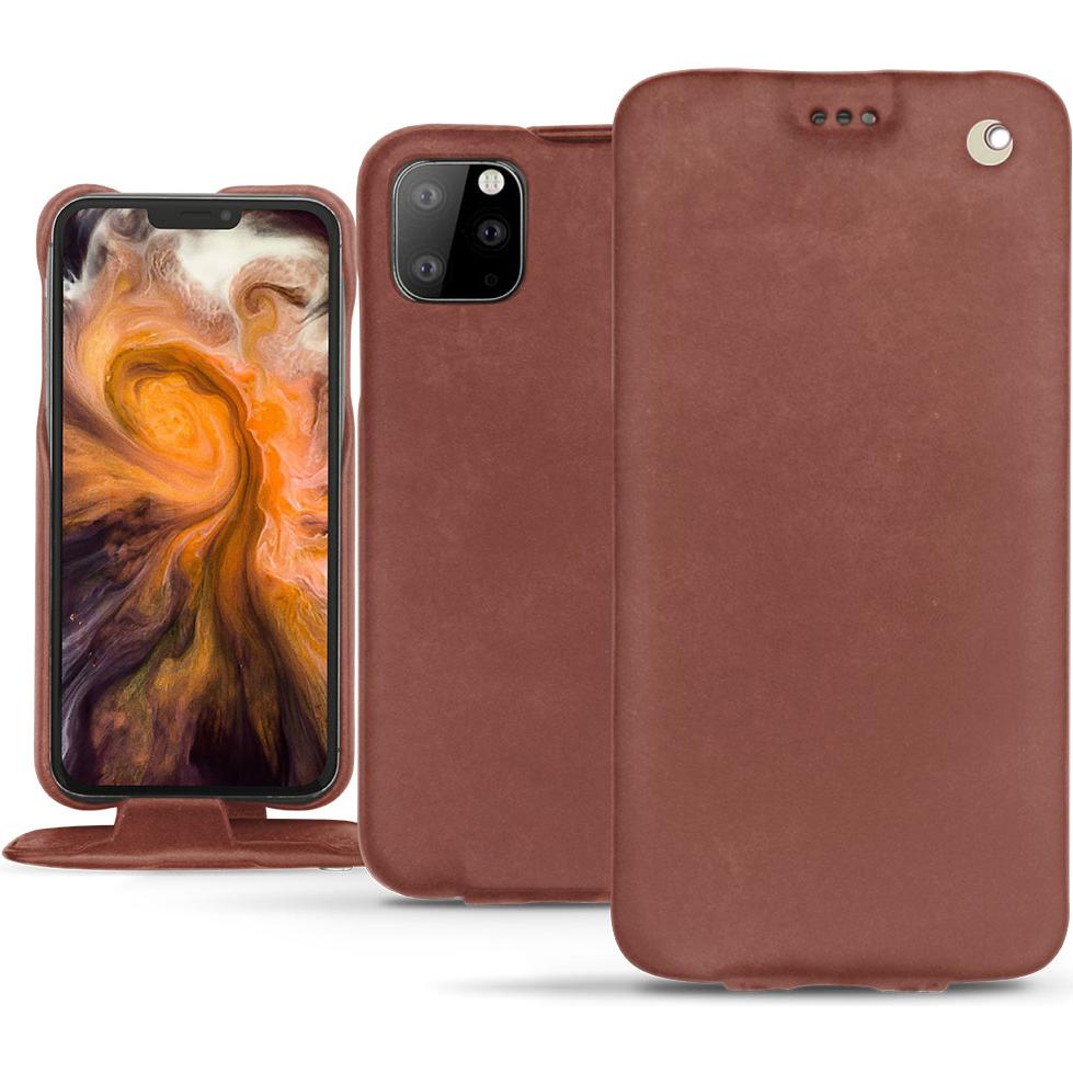 Noreve Lederschutzhülle vertikal (Apple iPhone 11 Pro Max), Smartphone Hülle, Rot