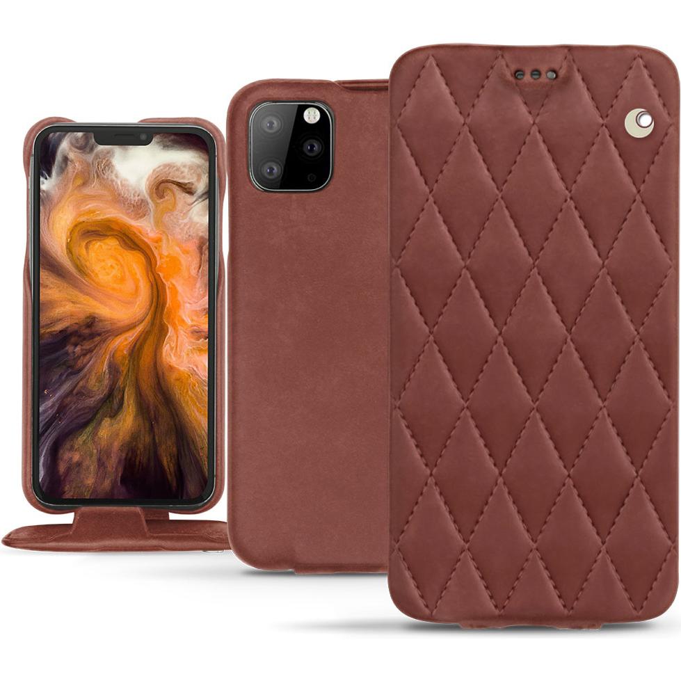Noreve Lederschutzhülle vertikal (Apple iPhone 11 Pro Max), Smartphone Hülle, Rot