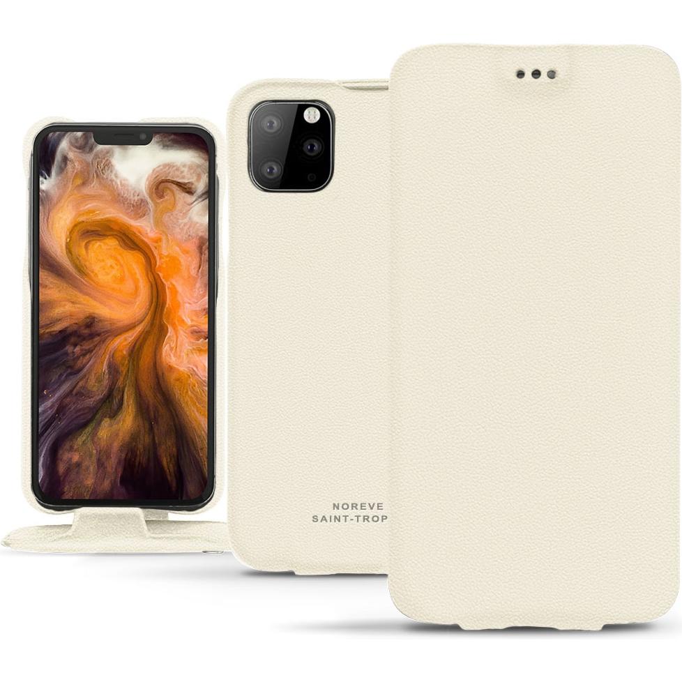 Noreve Lederschutzhülle vertikal (Apple iPhone 11 Pro Max), Smartphone Hülle, Weiss