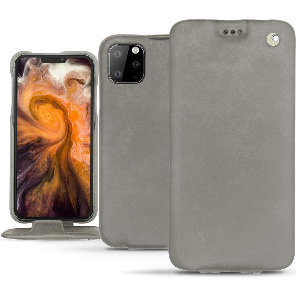 Noreve Lederschutzhülle vertikal (Apple iPhone 11 Pro Max), Smartphone Hülle, Grau