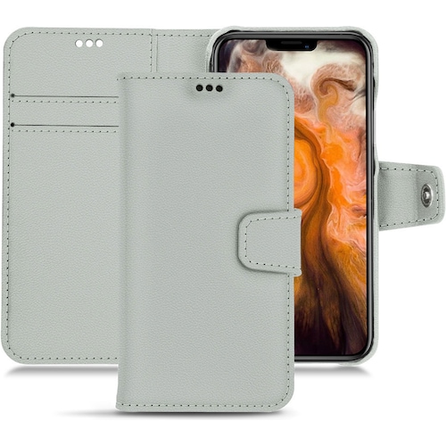 Noreve Lederschutzhülle Wallet (Apple iPhone 11 Pro Max), Smartphone Hülle, Grau