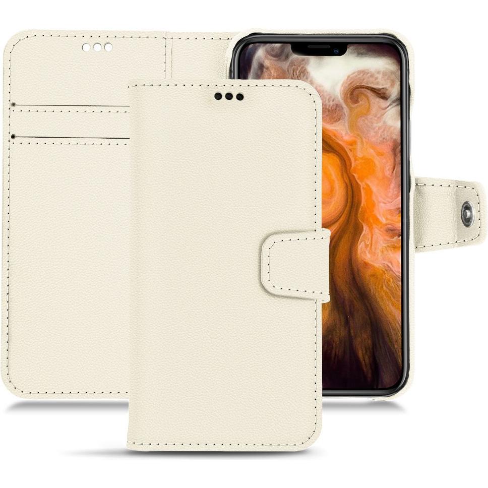 Noreve Lederschutzhülle Wallet (Apple iPhone 11 Pro Max), Smartphone Hülle, Weiss