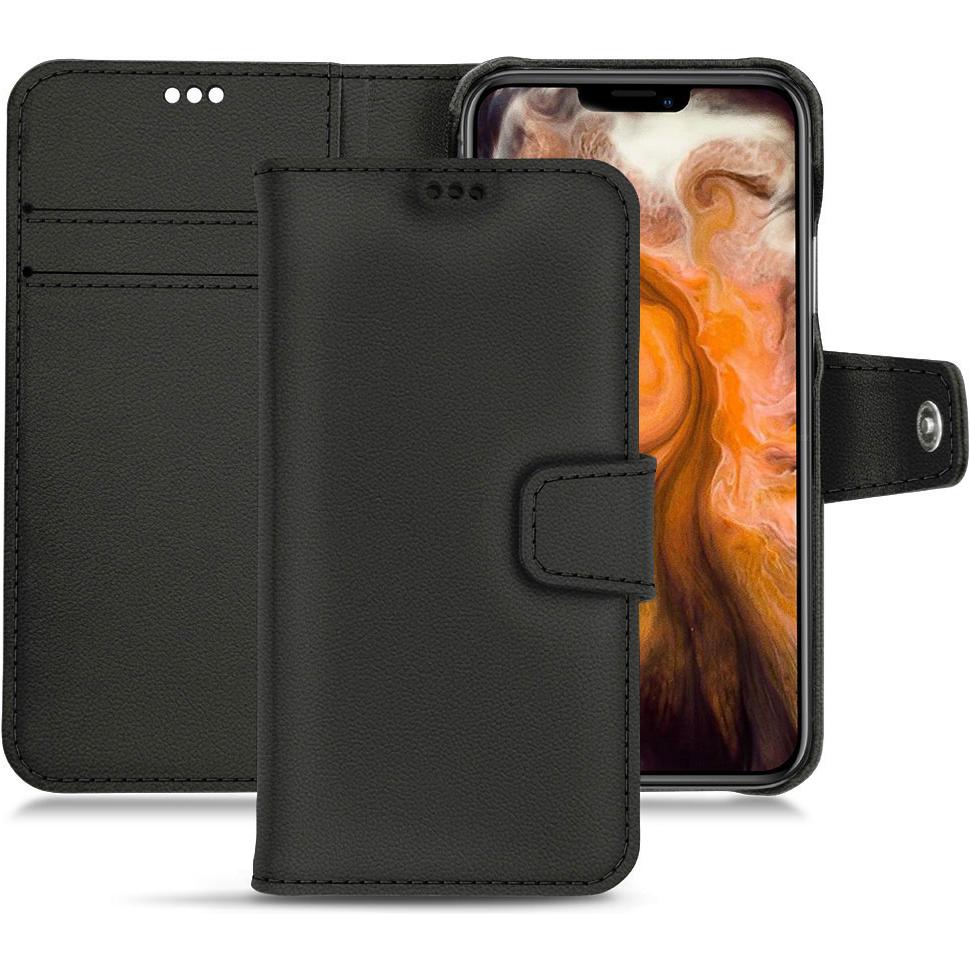 Noreve Lederschutzhülle Wallet (Apple iPhone 11 Pro Max), Smartphone Hülle, Schwarz