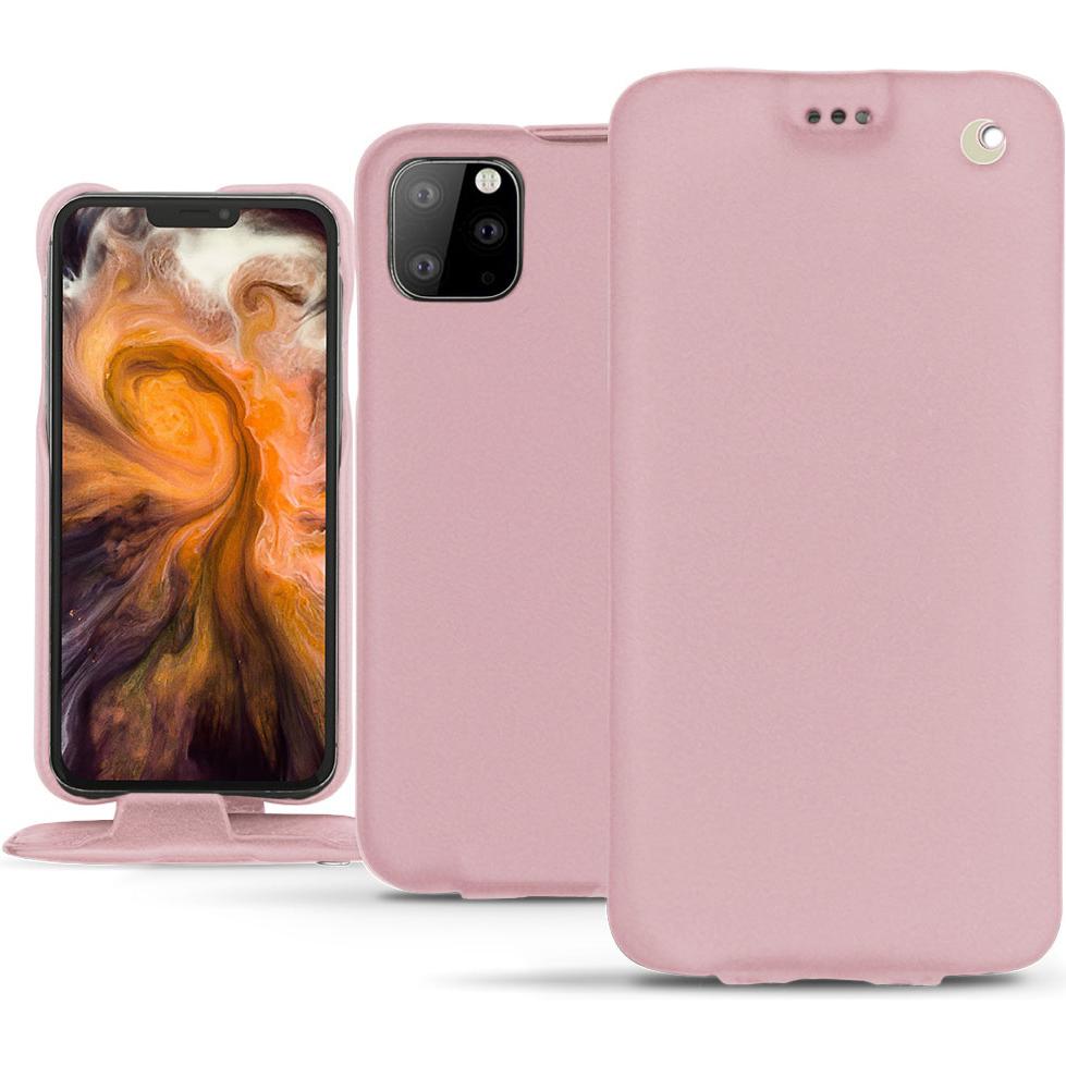 Noreve Lederschutzhülle vertikal (Apple iPhone 11 Pro Max), Smartphone Hülle, Rosa
