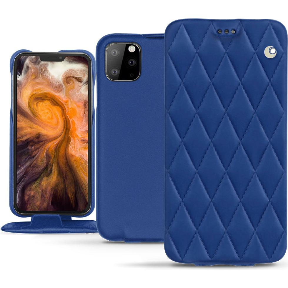 Noreve Lederschutzhülle vertikal (Apple iPhone 11 Pro Max), Smartphone Hülle, Blau