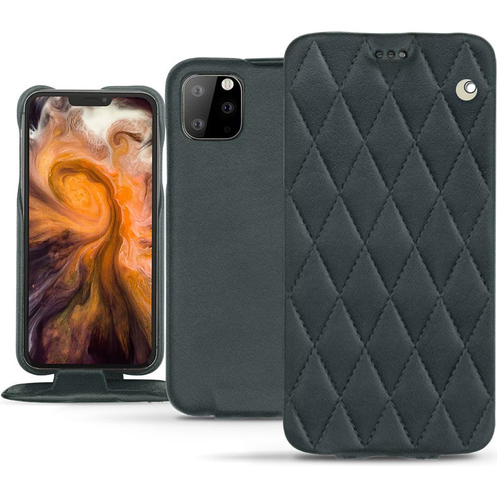 Noreve Lederschutzhülle vertikal (Apple iPhone 11 Pro Max), Smartphone Hülle, Blau