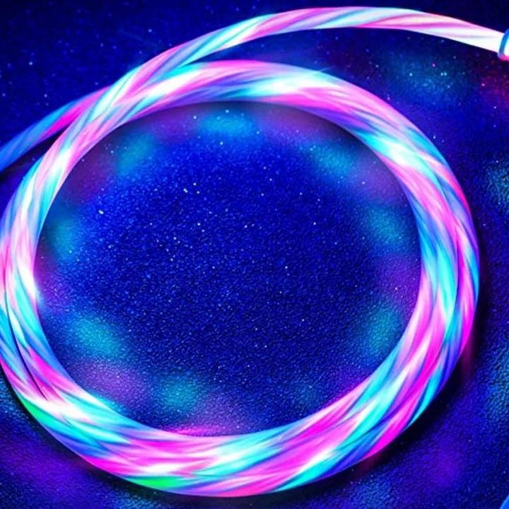 Actual product image PhoneLook 3 in 1 USB charging cable with LED light and magnetic charging attachments (1 m, USB 3.0)