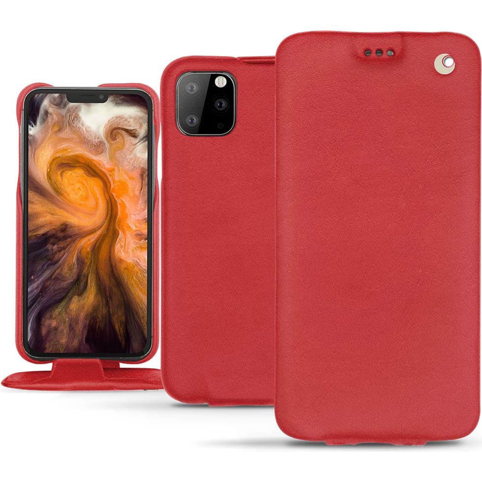 Noreve Lederschutzhülle vertikal (Apple iPhone 11 Pro Max), Smartphone Hülle, Rot