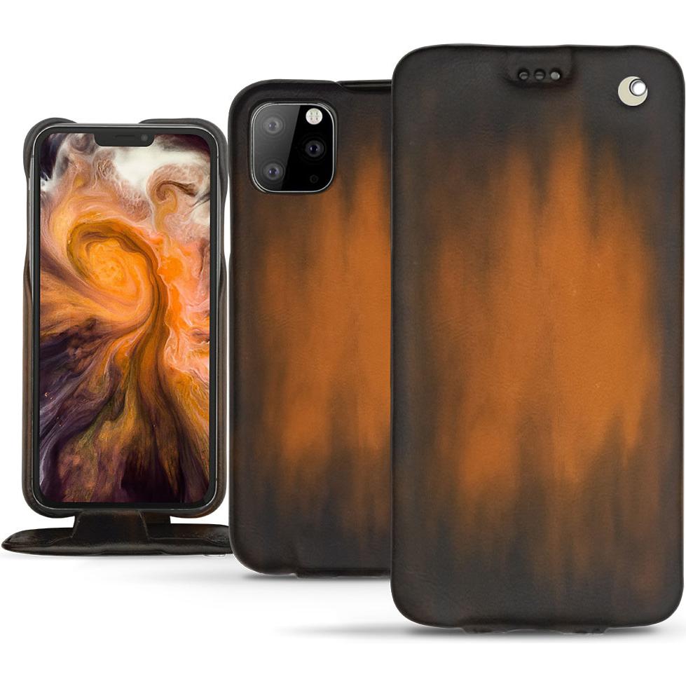 Noreve Lederschutzhülle vertikal (Apple iPhone 11 Pro Max), Smartphone Hülle, Braun