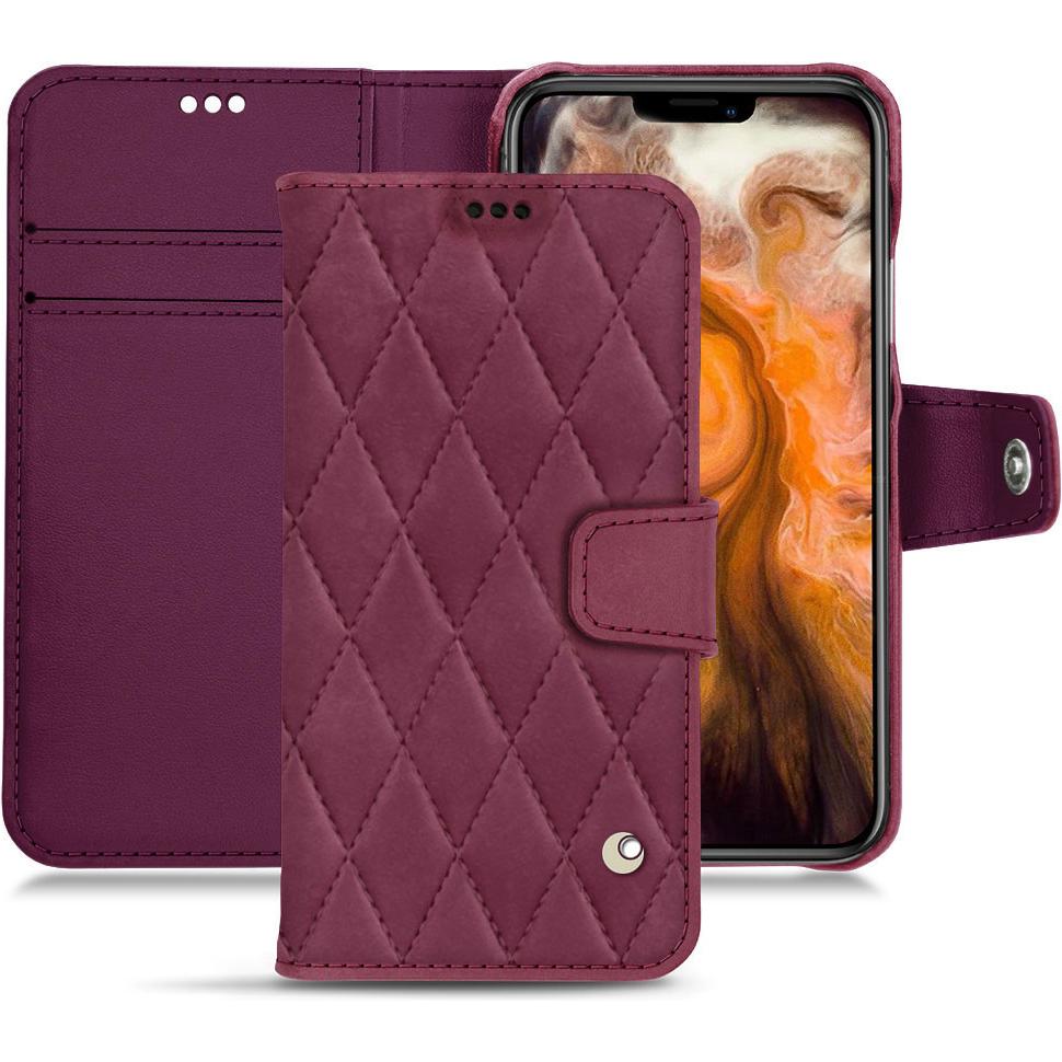Noreve Lederschutzhülle Wallet (Apple iPhone 11 Pro Max), Smartphone Hülle, Violett
