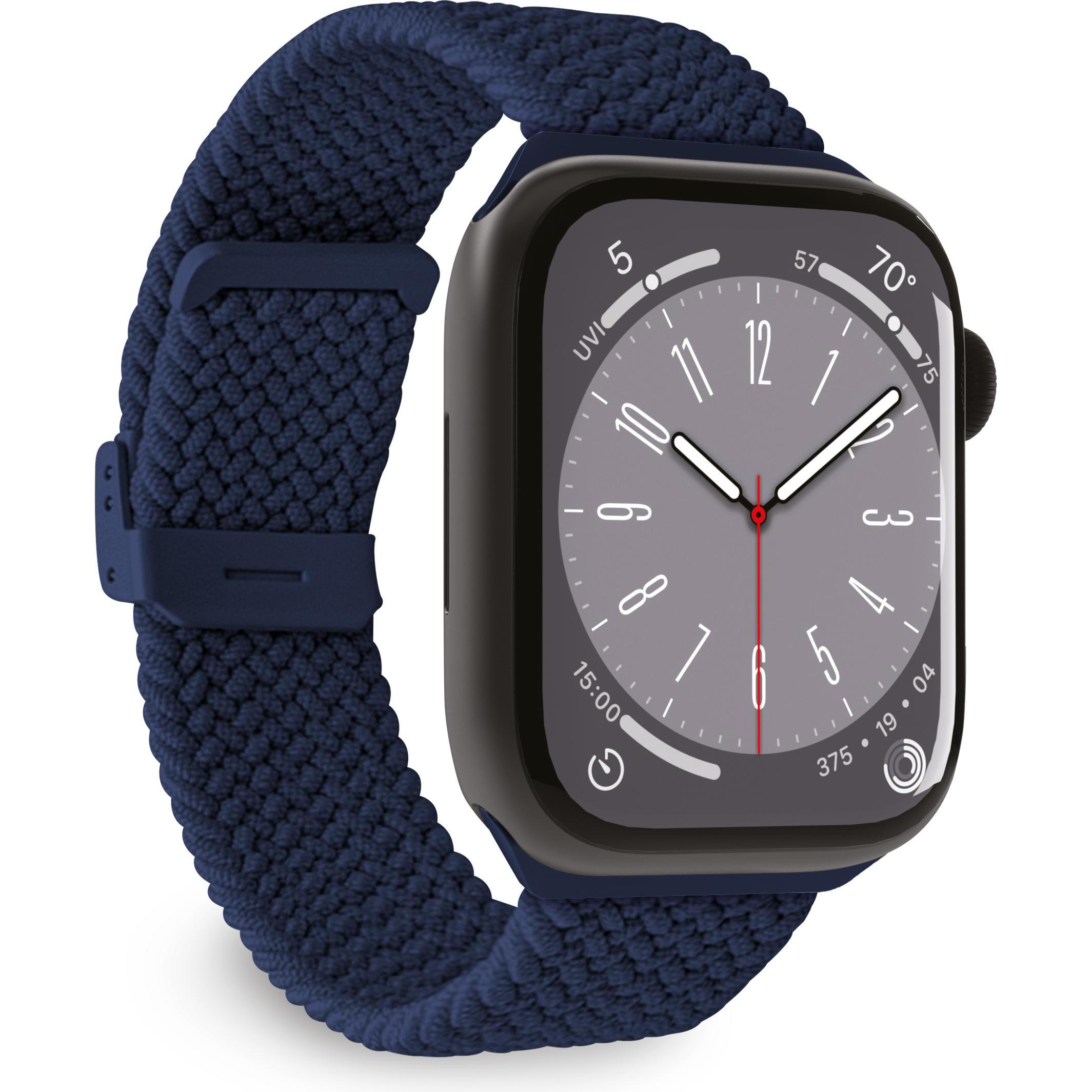 Puro Loop Band - Pleciony pasek do Apple Watch 42/44/45/49 mm (granatowy) (Textil), Uhrenarmband, Blau