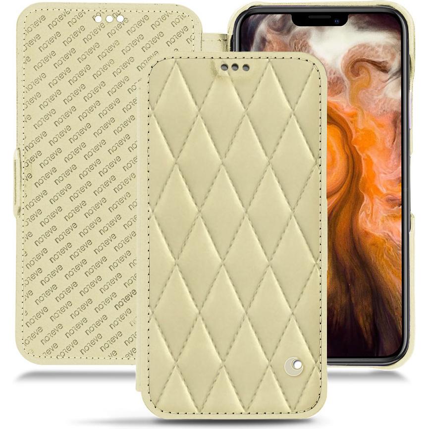 Noreve Lederschutzhülle horizontal (Apple iPhone 11 Pro Max), Smartphone Hülle, Beige