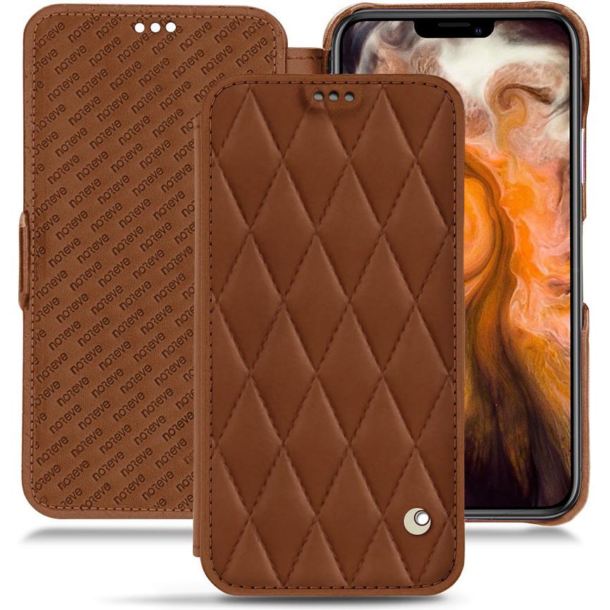 Noreve Lederschutzhülle horizontal (Apple iPhone 11 Pro Max), Smartphone Hülle, Braun