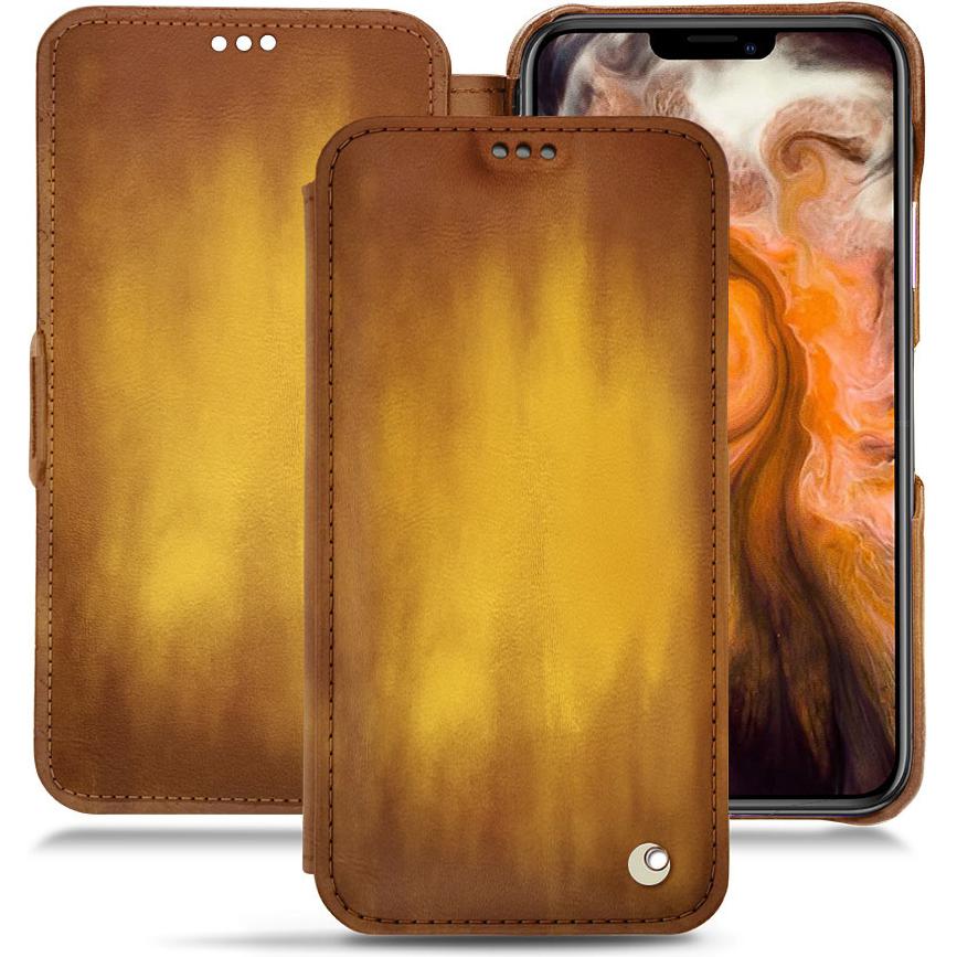 Noreve Lederschutzhülle horizontal (Apple iPhone 11 Pro Max), Smartphone Hülle, Gold