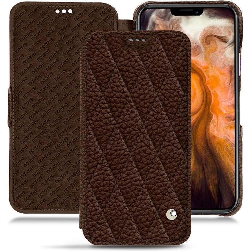 Noreve Lederschutzhülle horizontal (Apple iPhone 11 Pro Max), Smartphone Hülle, Braun