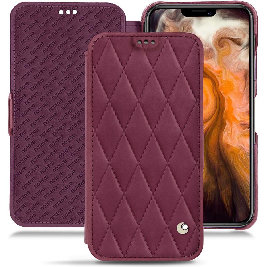 Noreve Lederschutzhülle horizontal (Apple iPhone 11 Pro Max), Smartphone Hülle, Violett