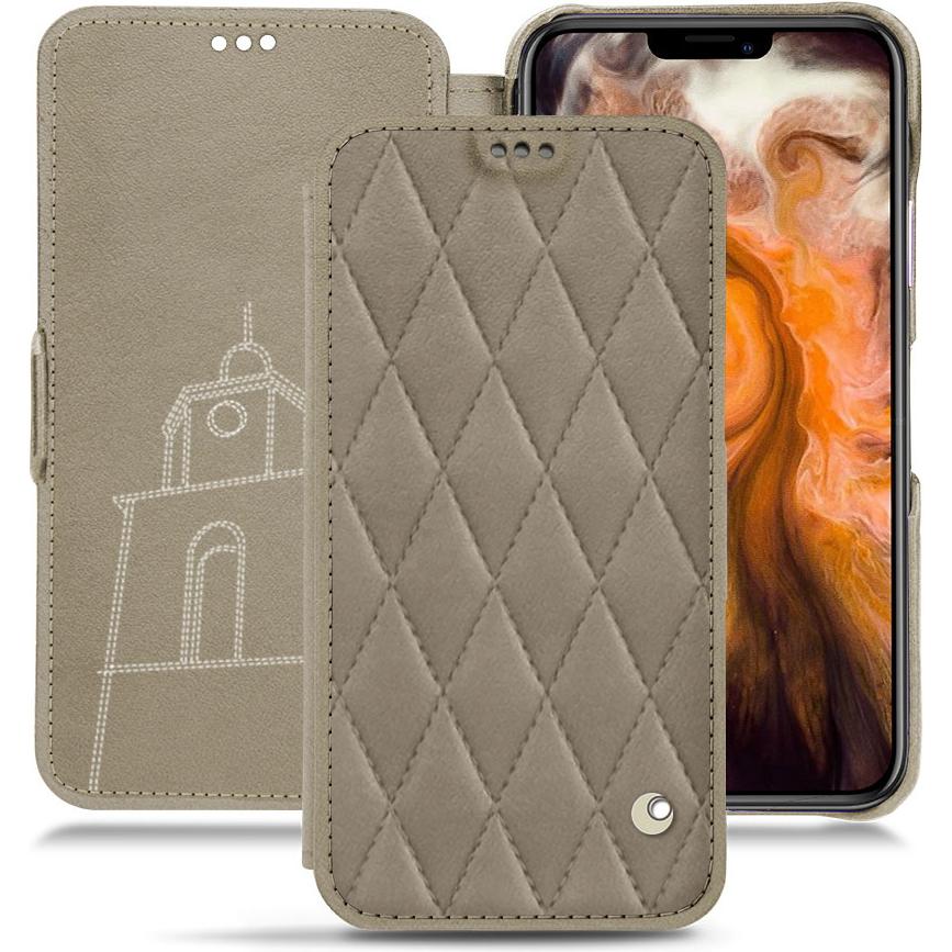 Noreve Lederschutzhülle horizontal (Apple iPhone 11 Pro Max), Smartphone Hülle, Beige