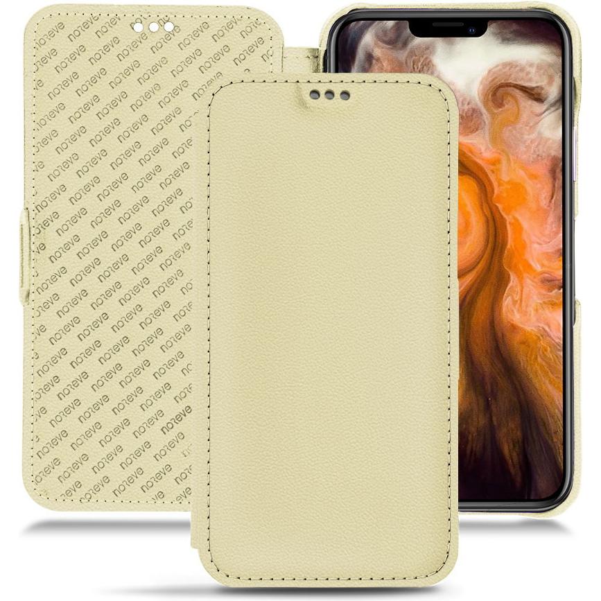 Noreve Lederschutzhülle horizontal (Apple iPhone 11 Pro Max), Smartphone Hülle, Beige