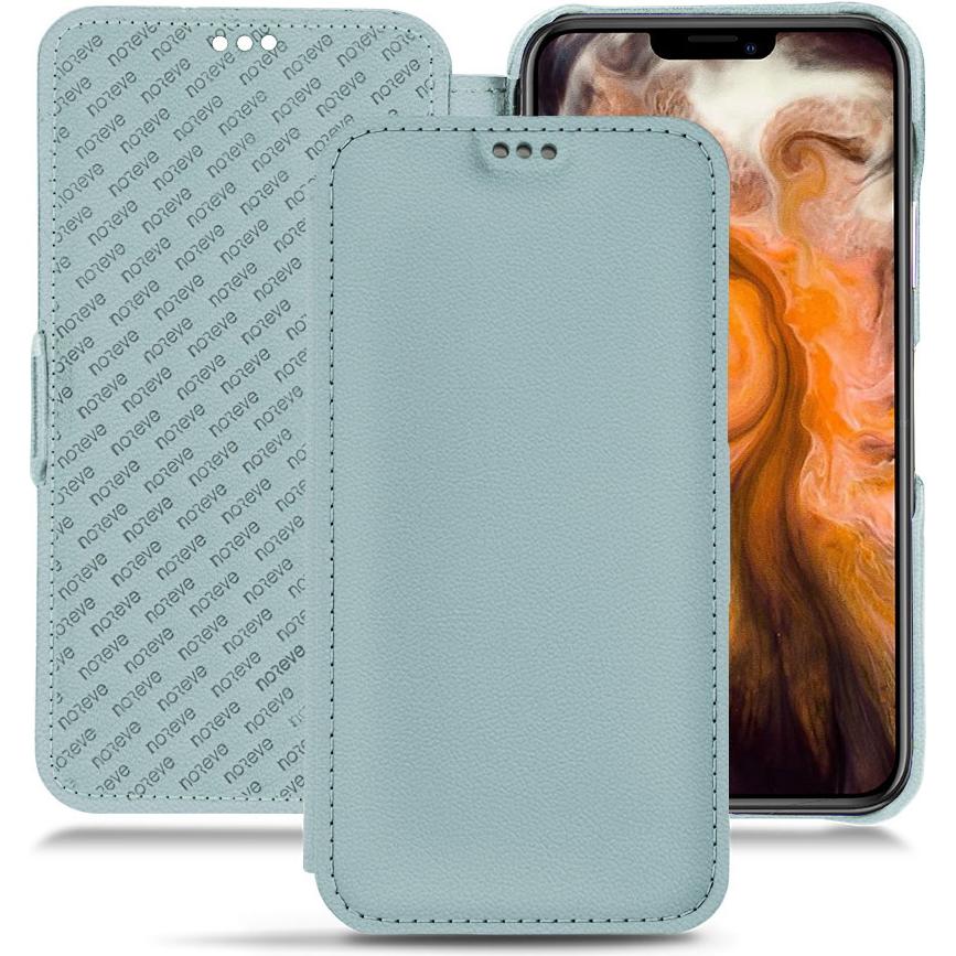 Noreve Lederschutzhülle horizontal (Apple iPhone 11 Pro Max), Smartphone Hülle, Blau