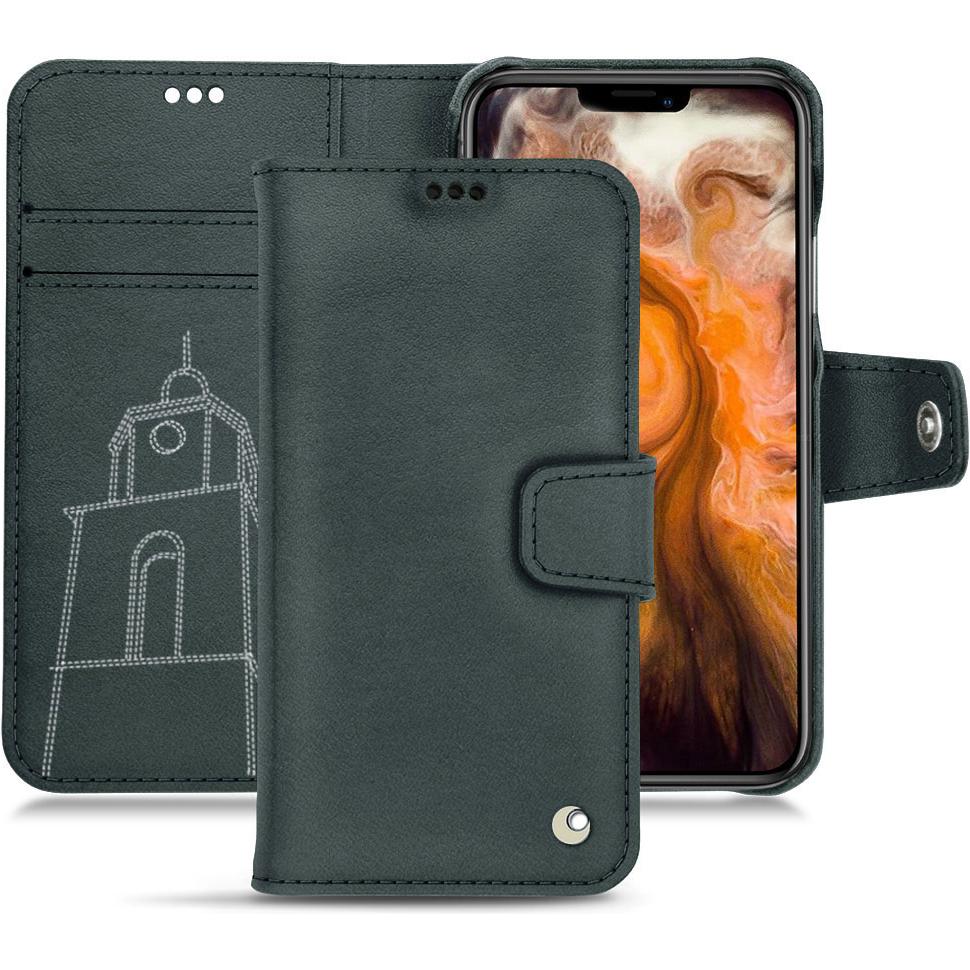 Noreve Lederschutzhülle Wallet (Apple iPhone 11 Pro Max), Smartphone Hülle, Blau