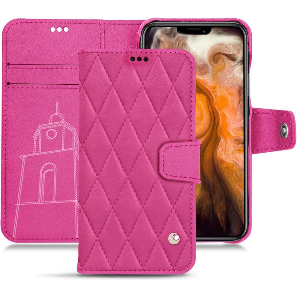 Noreve Lederschutzhülle Wallet (Apple iPhone 11 Pro Max), Smartphone Hülle, Rosa