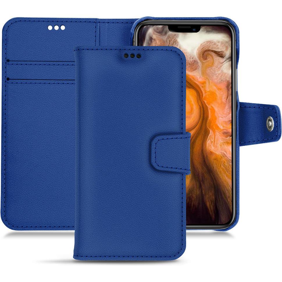 Noreve Lederschutzhülle Wallet (Apple iPhone 11 Pro Max), Smartphone Hülle, Blau