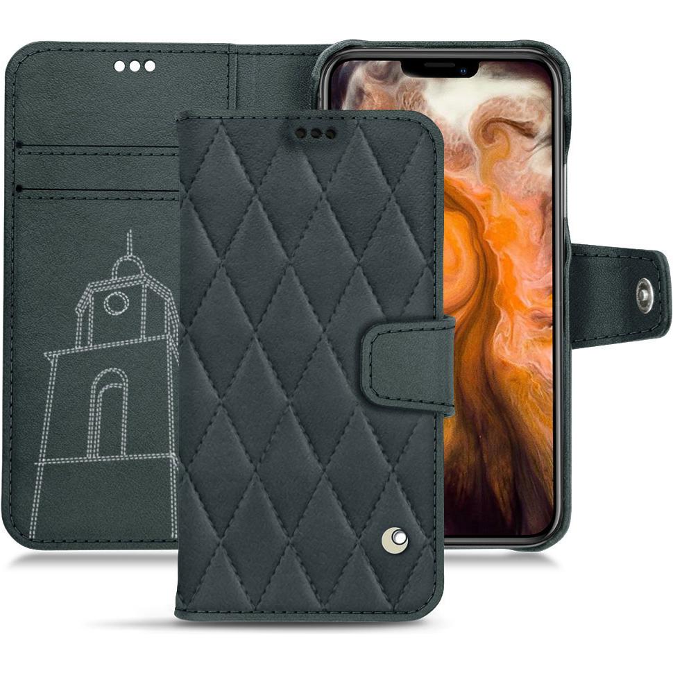 Noreve Lederschutzhülle Wallet (Apple iPhone 11 Pro Max), Smartphone Hülle, Blau
