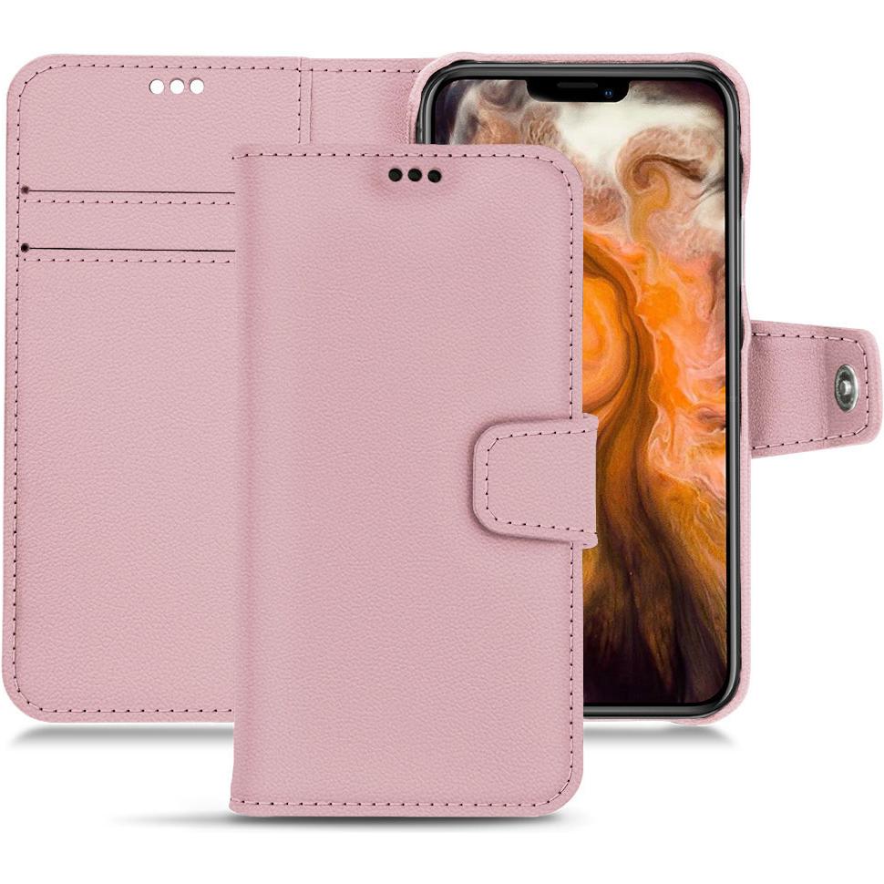 Noreve Lederschutzhülle Wallet (Apple iPhone 11 Pro Max), Smartphone Hülle, Rosa