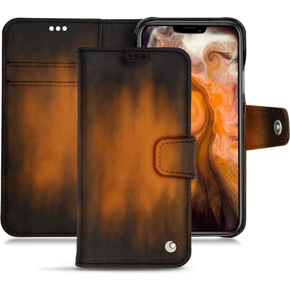 Noreve Lederschutzhülle Wallet (Apple iPhone 11 Pro Max), Smartphone Hülle, Braun