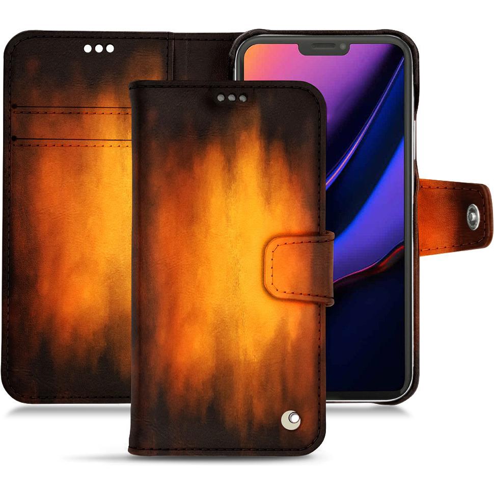Noreve Lederschutzhülle Wallet (Apple iPhone 11 Pro), Smartphone Hülle, Violett