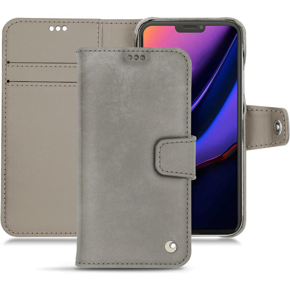 Noreve Lederschutzhülle Wallet (Apple iPhone 11 Pro), Smartphone Hülle, Grau