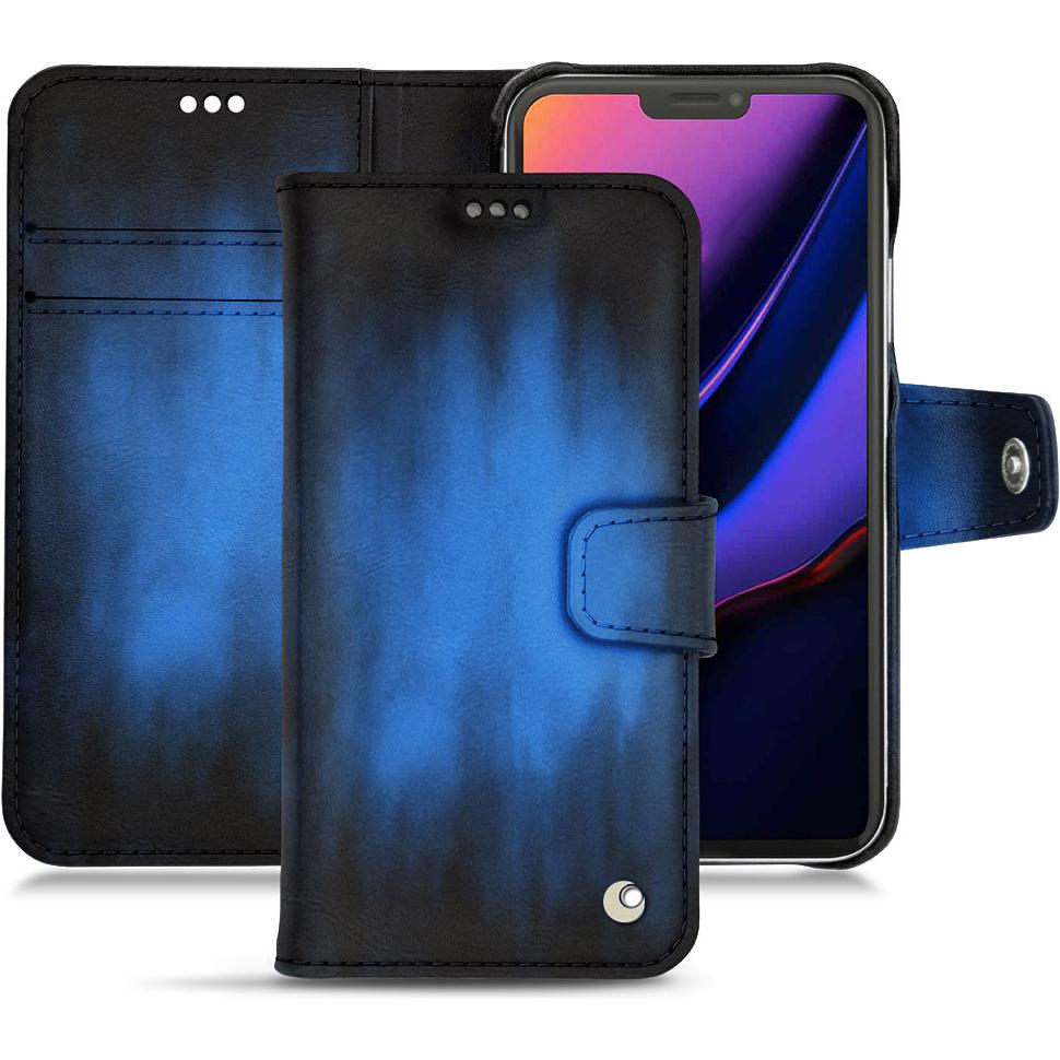 Noreve Lederschutzhülle Wallet (Apple iPhone 11 Pro), Smartphone Hülle, Blau