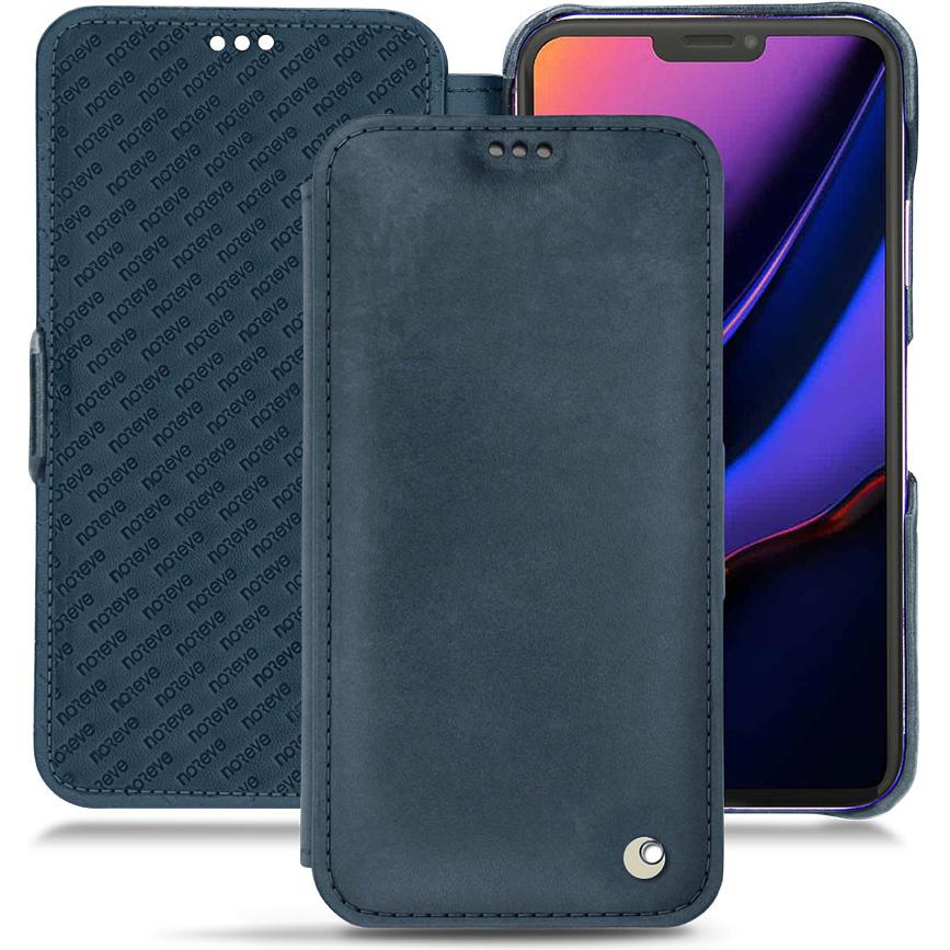 Noreve Lederschutzhülle horizontal (Apple iPhone 11 Pro), Smartphone Hülle, Blau