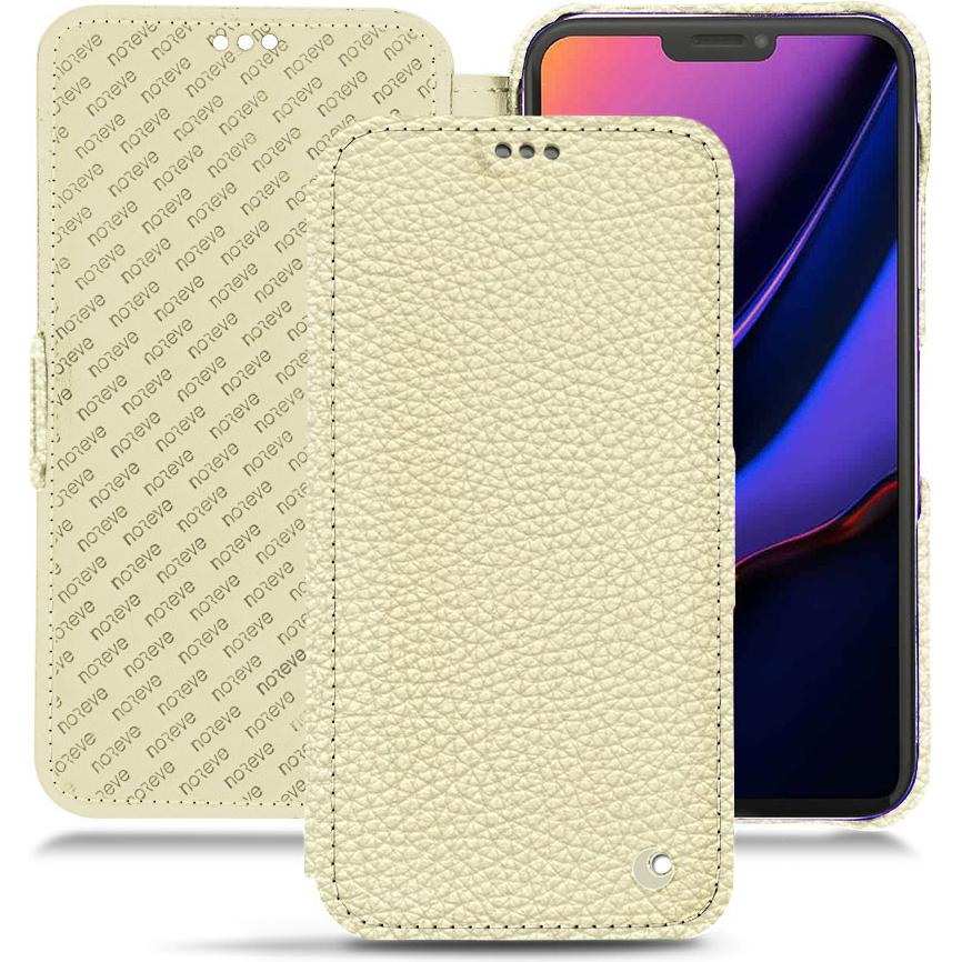 Noreve Lederschutzhülle horizontal (Apple iPhone 11 Pro), Smartphone Hülle, Weiss